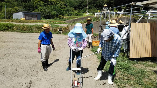 種蒔き機の練習